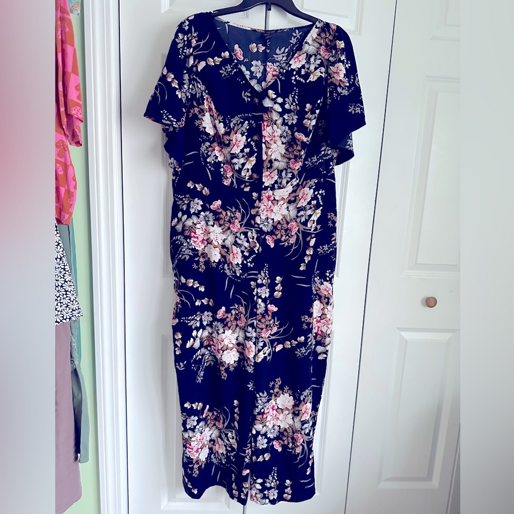 Plus sz 3X floral jumpsuit romper NWOT NEW